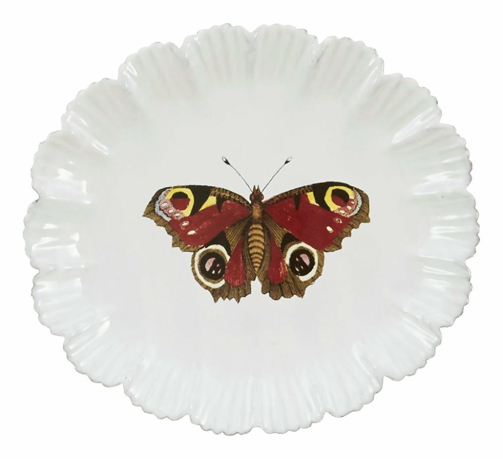 Astier De Villatte Burgundy Butterfly Plate  |  Tabletop