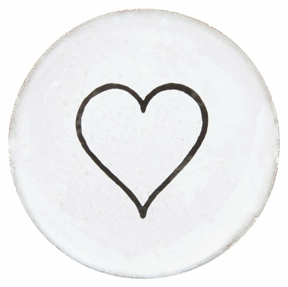 Astier De Villatte Line Heart Saucer  |  Tabletop