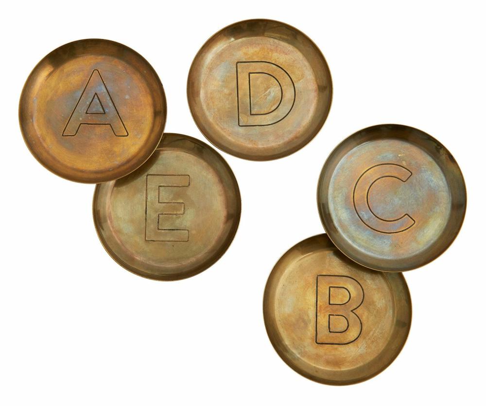 Brass Alphabet Coasters  |  Tabletop