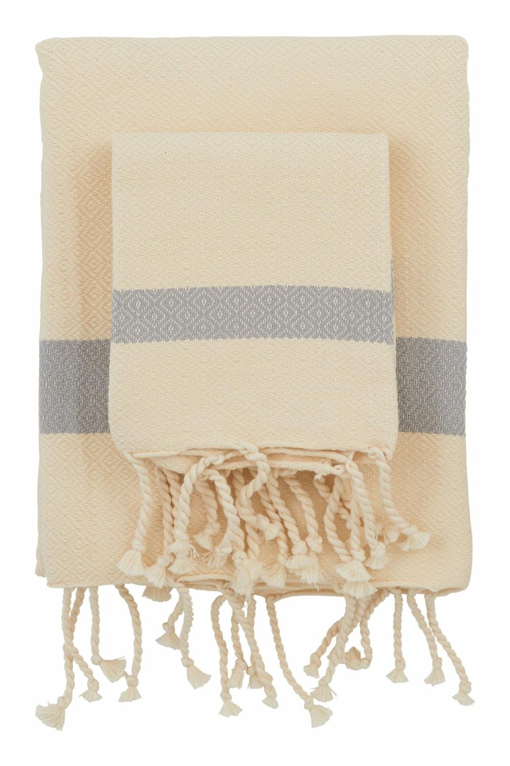 Hammam Grey Zigzag Towels  |  Candles & Bath