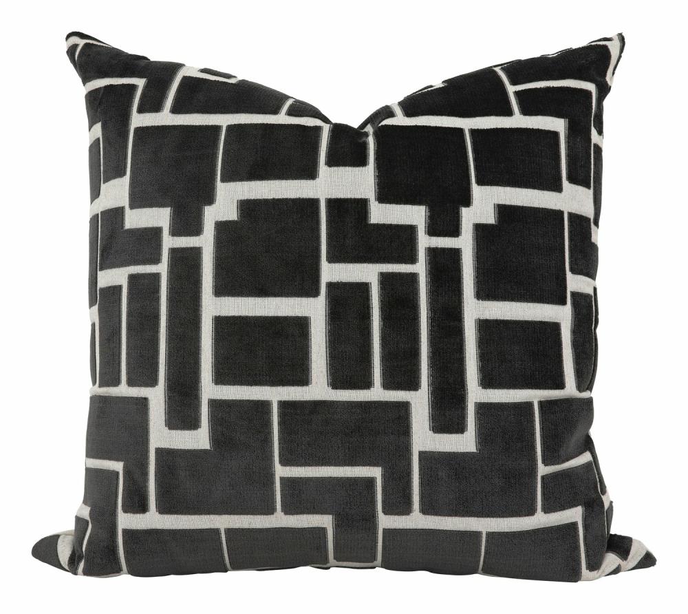 Labyrinth Charcoal Pillow  |  Pillows