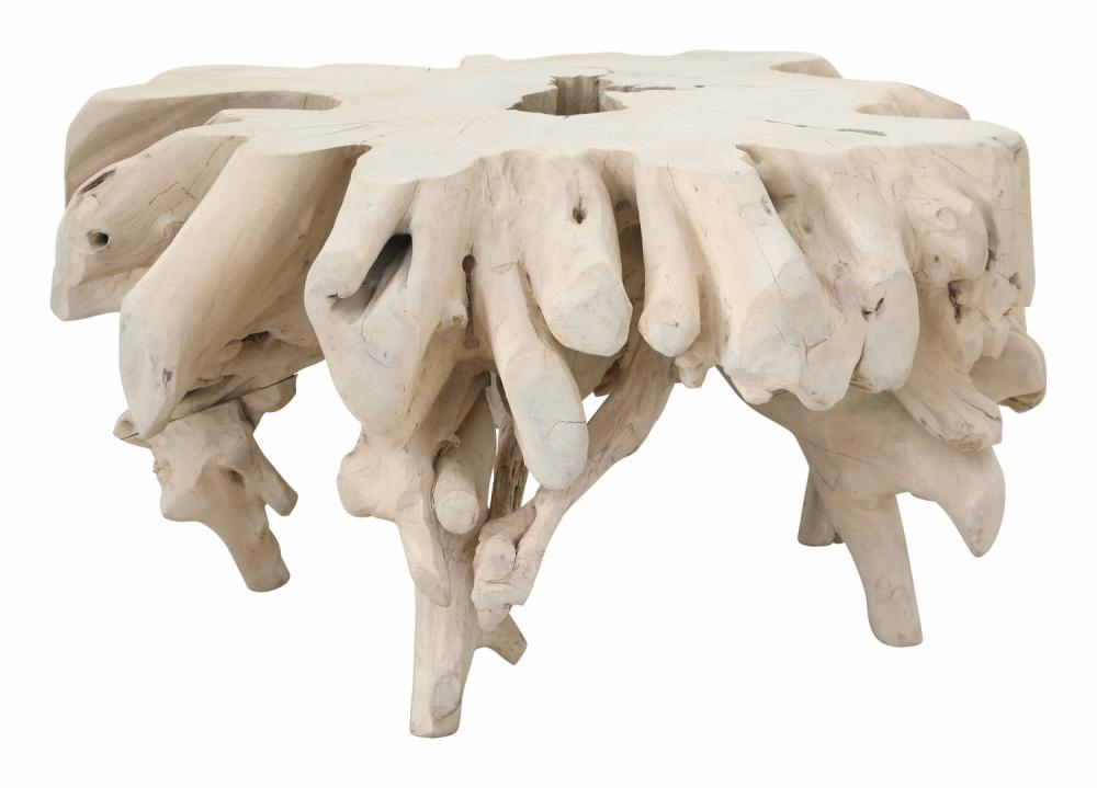 Small Bleached Teak Root Coffee Table  |  Tables