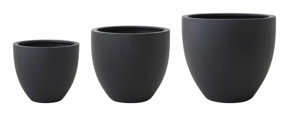 Terrazzolite Black Round Planters  |  Pots & Planters