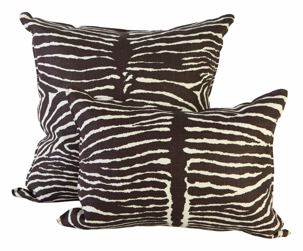 Zebra Linen Pillows – Chocolate  |  Pillows